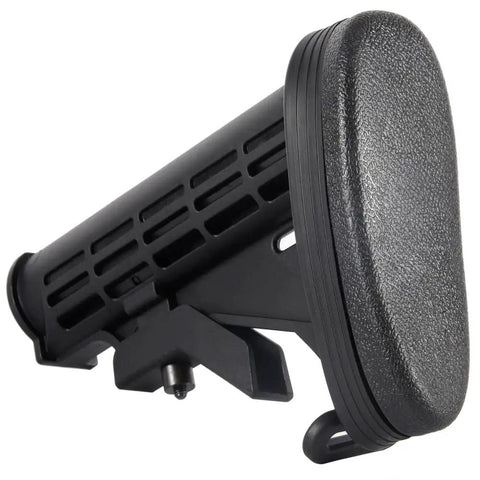 Rubber Combat Butt Pad With Snap On Recoil Pad For 6 Position Adjustable Stocks, textured non-slip shoulder pad close-up.
