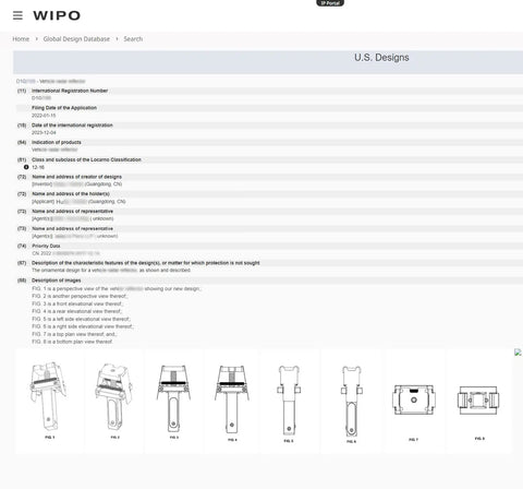 Battery Powered Car Radar Angle Leveling Tool For Planar Sensor Unit Easy ADAS Calibration Device For Accurate ACC Positioning And Sensor Alignment On The Go. WIPO design page with eight patent drawings