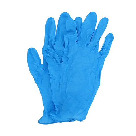 Blue disposable gloves for protection in painting projects from Sweet Kick Ass DIY Painting Set Includes Two Precision Round Brushes And Two Mini Foam Rollers With Metal Frame Tray Liner Four Mixing Cups Stir Sticks Sponges Dust Cover Plus Two Pairs Of Gloves For A Knockout Touch.