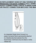 Diagram of Moen quick connect compatible with Replacement Hose Service Kit For Pulldown Kitchen Faucets With 68 Inch Hose.