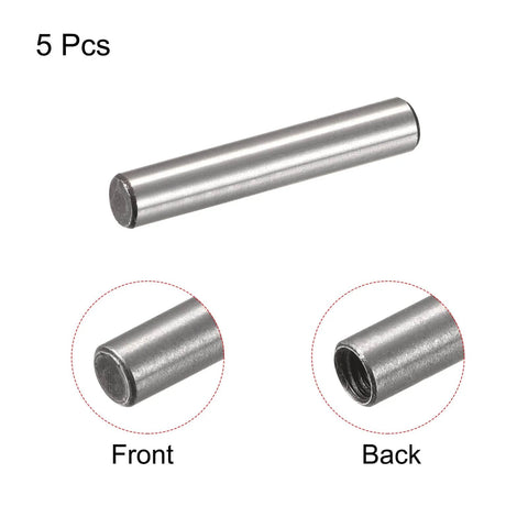 Internal Thread Dowel Pin Set 5 Pcs 5x30mm Chamfered Flat Carbon Steel Cylindrical Pins For Woodworking And Metalwork M3 Thread Depth 6mm