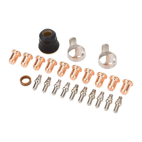 Pro Grade Ipt40 Plasma Cutter Consumables Set Includes 24 Pcs Electrode Tips And Nozzles for Cut 55ds Pro And Cut 65ds Machines, copper and alloy parts.