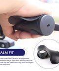 Heavy Duty Slick Motorcycle Cruise Control Grip And Throttle Assist Gear For Smooth Cruising Universal Handlebar Accelerator Booster With No Sweat Setup In Black held in hand showcasing ergonomic design.
