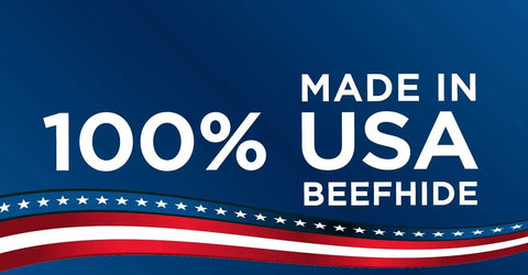 Made In USA Premium Beefhide Dog Chews Assorted Bones And Rolls For Strong Chewers Beef And Chicken Flavor 8 To 9 Inch Treats 6 Pack