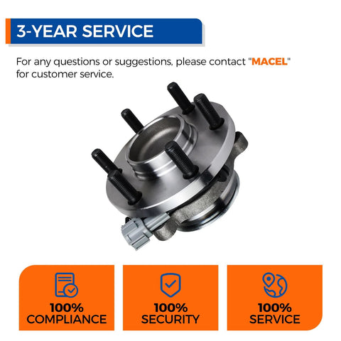 Front Wheel Hub Bearing Assembly 6 Lug With ABS For 2005-2023 Nissan Frontier, 2005-2012 Pathfinder