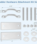 Heavy Duty Marine Dock Ladder Hardware Kit For Boats And Pontoons Slick 2 Pack Mounting Kit, stainless steel brackets and bolts.