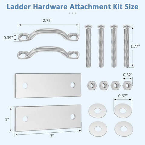 Heavy Duty Marine Dock Ladder Hardware Kit For Boats And Pontoons Slick 2 Pack Mounting Kit, stainless steel brackets and bolts.