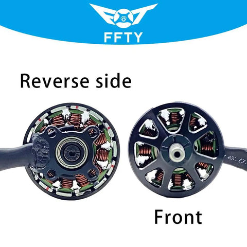 Reverse and front view of Powerful 1300KV Brushless Drone Motor For 2S To 6S Li-ion, 6 To 7 Inch Prop Compatibility.
