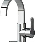 Fern Monoblock Chrome Faucet Go-To Choice With Cast Brass Spout, Metal Lever Handles, side view on white background