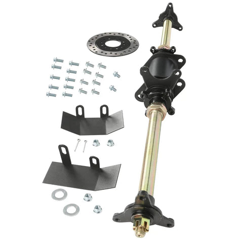 Rear Axle Kit For Go Karts And ATVs, 710mm 28 Inch Length, Heavy Duty 3 Stud Wheel Hubs, 23T Brake Spline, 28T Wheel Hub Spline