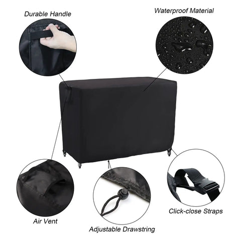 Outdoor 46 Inch Grill Cart Cover Waterproof Prep Table Cover For Stainless Steel Carts And Metal Tables Rectangular Patio Shield