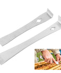 Two Piece Stainless Steel Pry Bar Scraper Set With Seven And A Quarter Inch And Nine And A Quarter Inch Flat Bars on display