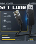 Replacement Radar Detector Cable USB to RJ11 Power Cord 5 Feet Long No Fuss 5V USB A Port to 12V Car Power