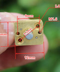 All Metal N20 Gearbox Reduction Kit 210 To 1 DIY Speed Box Reducer Gearhead N20 Reduction Gearbox 5 Pack Low Noise High Efficiency High Precision 9.3mm D Shaft close-up view with measurements