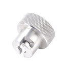 6061 Aluminum Bottle Jack Valve Knob With 7/16 Inch Release Handle Upgrade For Hydraulic Presses And Floor Jacks, Beefy Knurled Grip, Fits 3/8 Inch And 7/16 Inch Valve Screws, 20 Ton Capacity, silver aluminum close-up