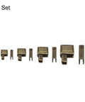 Four In One No Frills Zipper Repair Kit Set With Retainer Boxes And Insertion Pins For Sizes 3 5 8 10 Metal Latch Sliders In Bronze Tone