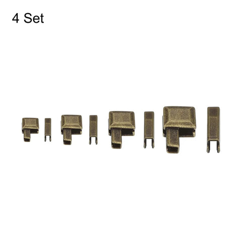 Four In One No Frills Zipper Repair Kit Set With Retainer Boxes And Insertion Pins For Sizes 3 5 8 10 Metal Latch Sliders In Bronze Tone