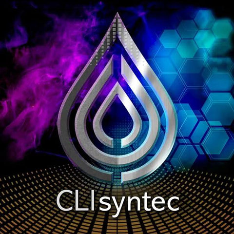 Stylized CLI symbol with futuristic design and hexagonal patterns.