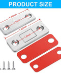 Four Pack Ultra Thin Magnetic Door Catch Set With 3.7mm Stainless Steel Magnets Delivers 15Lb Hold size dimensions and components.