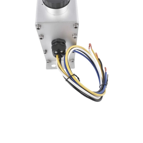 Heavy Duty Electric Hydraulic Drum Brake Actuator 1600 PSI rear view showcasing wiring and connector for towing trailers.