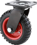 Badass 6 Inch Swivel Caster Heavy Duty Industrial Wheeled Platform with all-terrain knobbed rubber tire and steel hub.