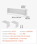 Beefy Heavy Duty 3 Ft Baseboard Heater Cover with white steel front, dimensions 36.1 x 3.19 x 7.6 inches, accessories included