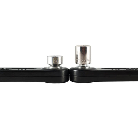 Low Profile Three Eighth Inch Drive Socket Set With Magnetic Inserts For Nuts And Bolts, shown in side-by-side comparison