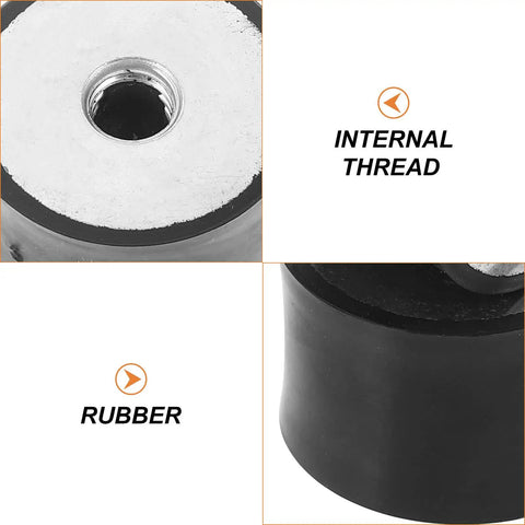 4 Pack Rubber Anti Vibration Mounts With Female Threads For Air Compressors And Industrial Equipment Cylindrical Silent Buffer Pads Heavy Duty Shock Absorbers For Vibration Isolation, internal thread, rubber, close-up