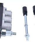 Three Spool Hydraulic Directional Control Valve With Joystick For Heavy Duty Industrial Equipment, parts laid out