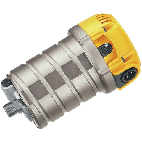 Kickass 12 Amp 2 1/4 Hp Router With Fixed And Plunge Base Kit Electronic Variable Speed 8000 To 24000 Rpm showing the motor detail.