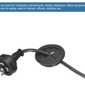 Two Pack 32mm Desk Grommets Flexible Rubber Cable Pass Through Hole Covers in matte black with power cord, for office organization.