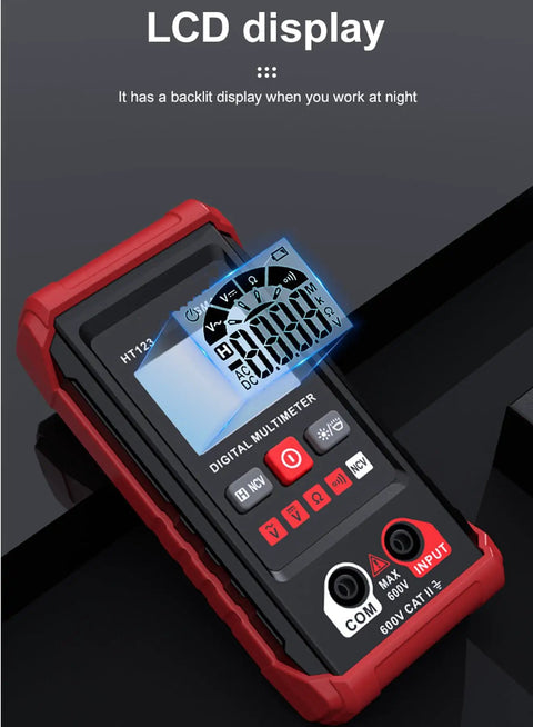 LCD display of Auto Ranging Digital Multimeter With Non Contact Voltage Tester Smart Measurement And Electrical Voltmeter