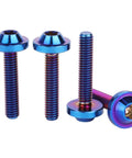 Grade Five Titanium Bolts For Bike And Moto Mods Button Torx Head Screws With Knockout Rust Resistance Heavy Duty Fasteners For Built Different Rides Set Of Four Slick Burnt Blue M4x20mm hardware pieces, showing four vibrant screws with color sheen.