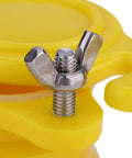 Close-up of Leak Proof Honey Gate Valve Kit with Precise Flow Control, featuring a stainless steel screw on yellow high-density nylon