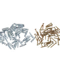 Heavy Duty Self Tapping Screws And Expansion Anchor Kit with serrated carbon steel fasteners shown in silver and gold piles