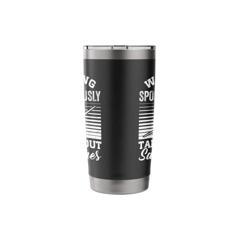 Black insulated stainless steel tumbler for sailplane pilots and glider fans, featuring aviation-themed graphics.