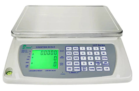 LCTx 66 Large Counting Scale With 66 Lb Capacity And 0.001 Lb Precision, featuring stainless steel tray and digital display.