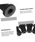 4 Pack Carbon Steel Sliding Barn Door Track Spacers And Connectors For Wall And Rail Track Spacer Assemblies, black coated spacers close-up