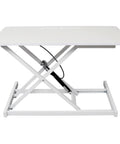 Sit To Stand Computer Desk With Pull Out Keyboard Tray Ergonomic Office Workstation featuring adjustable height in white finish.