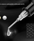 Close-up of Two Pack Solder Mask Ink For PCB Repair, 10cc UV Curing Solder Resist Ink, quick drop application from syringe.