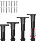 No Sweat Height Tweaks On Reliable Adjustable Bed Legs 4 Pack Swivel Base Furniture Feet with screws for fast installation.