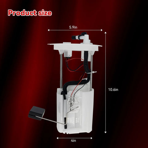 Direct Fit Fuel Pump Assembly Replacement For Honda TRX420 2014-2021, TRX500 Rancher 420 2014-2019, Foreman 500 2014-2021, TRX520 2020-2021, side view with dimensions