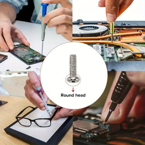 500Pcs Mini Screw Set For Laptops, Sunglasses, Watches, Tablets And Glasses Repair - Tiny Micro Screws, Carbon Steel Black And Silver