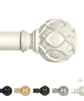 Farmhouse Curtain Rods For Windows 36 To 88 Inches Heavy Duty Adjustable Drape Rod With Vintage Coastal Texture Finials Antique White Finish For Bedroom And Living Room