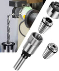 4 Pcs 1/4 Inch Shank Router Collet Extension Set With Chuck Converter Adapter Plus Wrench Spanner For Woodworking Power Tool Accessory Kit, showcasing collet and router bits.