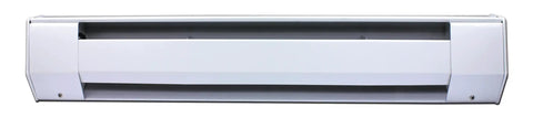Front view of 3K1207BW 750-Watt 120-Volt Baseboard Heater 3-Foot Length Bright White With Aluminum Ribbon Fin Element Full-Length Safety Cutout