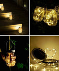 Solar Mason Jar Lights 12 Pack With 30 LED Fairy Firefly Jar Lids String Lights Waterproof For Patio Garden Yard Weddings