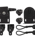 Heavy Duty Bungee Kit End Cap Replacement For Porch Roller Blinds Outdoor Window Shades With Reliable Ball Lock Mechanism And Wind Resistant Heavy Plastic Metal Clips To Keep Stuff Tight In Gusty Conditions. black replacement kit with clips and bungee straps