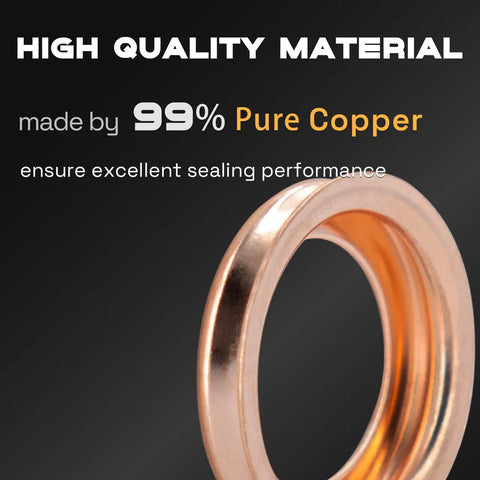 Close-up of 99% pure copper washer from 20 Pcs Copper Oil Drain Plug Gasket Crush Washer Set For Nissan Infiniti