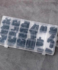 80 Piece Rubber Vacuum Line Cap Assortment Kit For Carburetor And Engine Manifolds With 6 Sizes Including 5/32 Inch To 3/8 Inch Great For Tight Seals And Fast Auto Repairs Under the Hood, black rubber caps in organizer